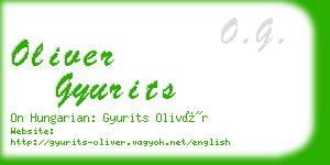 oliver gyurits business card